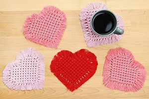 Macrame Heart Coaster | Easy Heart Macrame Coaster Pattern