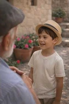 Ο παππούς και το παιδί — μια στιγμή που μένει