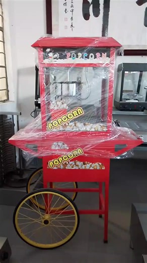 Factory Price Automatic Popcorn Maker Electric Commercial Popcorn Machine With Cart