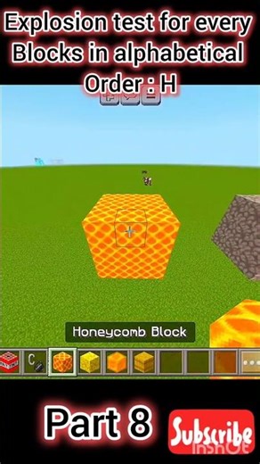 EXPLOSION TEST FOR every block in alphabetical order part 8 #shorts