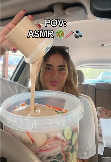 اقوى سلطه تمر علي من مطاعم الكويت بحجم عائلي حق زواراتكم ASMR🥗🥢 @jomanajaffar ❌@itsthenoodleclub #foryou #food #restaurant #مطاعم_الكويت #asmr