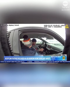 Police released new body camera footage that showed the moment an Ohio State highway patrolman zeroed in on the four men suspected of burglarizing NFL star Joe Burrow's home. Four Chilean nationals were arrested in an apparent connection with the burglary that occurred at Cincinnati Bengals quarterback's home in December. Read more https://abcnews.visitlink.me/A1Ywaq | ABC News