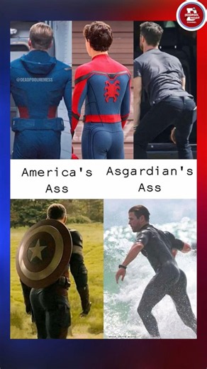 America’s Ass Vs Asgardian’s Ass? 😂 | Who Has The Best MCU View? 😂 #captainamerica #thor #avengers