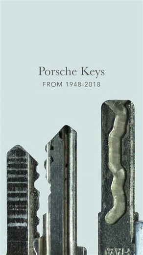 Every drive begins and ends with an ignition key. Like Porsche’s cars, Porsche’s ignition keys have evolved over the last seven decades, moving through five basic concepts: single-sided, double-sided, angle-cut, laser-cut, and bladeless. In Porsche’s early days, the keys were simple, though several were required. The keys themselves were basic steel stampings, smooth on one side with teeth on the other—very much like a standard house key of that era. Porsche moved to a trapezoidal key head in re
