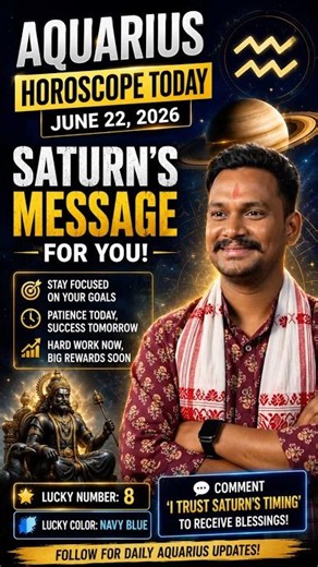 Aquarius Horoscope Today ♒ | Saturn’s Powerful Message for You! 🔥 June 22, 2026