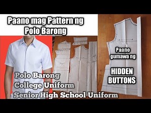 Paano mag Pattern ng Polo Barong School Uniform College at Senior High School.