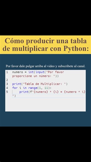 Cómo producir una tabla de multiplicar con Python (AJTekniko)