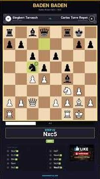 Siegbert Tarrasch vs Torre Repetto | Baden 1925 ♟️