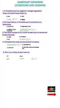 ASSISTANT ENGINEER QUESTIONS AND ANSWER (ELECTRICAL) #questionanswer #electrical #engineers