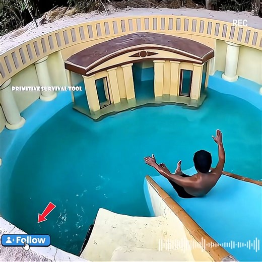 Building Waterslide to Underground temple swimming pool | Primitive Survival Tool