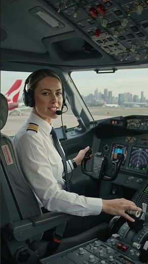 Cockpit View: Qantas Flight Cleared for Takeoff! 🛫 #airplane