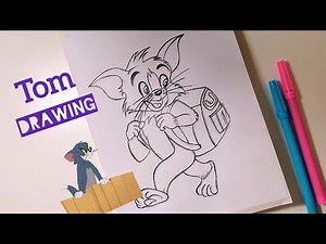 How To Draw Easy Drawing Of A Cartoon Character Tom | Step By Step Tutorial for Beginners