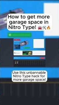 How to get more garage space in Nitro Type! Unbannable Hack 🔥🤫