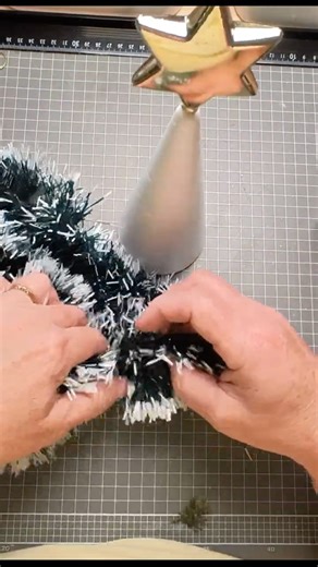 DIY Christmas Tree Display (Foam + Tinsel)