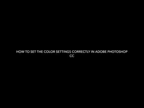Color Settings in Adobe Photoshop Creative Cloud 2020
