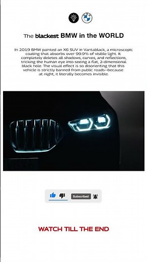 The car that deletes light #bmw #vantablack #shorts