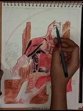 Part 17/29-Drawing Daredevil | Abstract Fan Art | 3/12 | ART IS LOVELY #art #marvel #daredevil