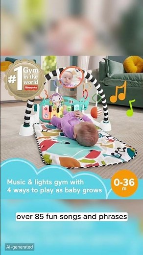 Fisher-Price Baby Playmat Glow and Grow Kick & Play Piano Gym #baby #brainlearning #babyproducts