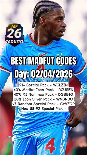 BEST MADFUT CODES TODAY (02/04/2026) ✅🔥 #madfut #madfut26 #codes #gifts #gaming #foryou #fyp #eafc26