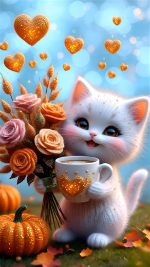 6.5K views · 3.2K reactions | Good time Good vibes  I wish everyone a wonderful autumn day!殺 Created with @nim_video #goodmorning #goodtime #happyday #cutemoments #cutecat #kitty #coffetime #autumnvibes #nimvideo | Нурия Ракипова | Facebook