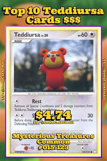 Top 10 Rarest & Most Expensive Teddiursa Pokémon Cards 💎 #pokemon #pokemoncards #pokemontcg #top10
