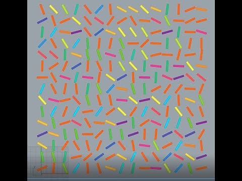 Grasshopper 002. Creating an array of random rotated elements (with color gradient).