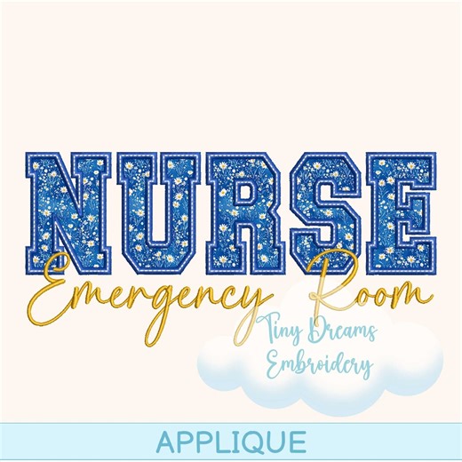 ER Nurse Applique Embroidery Design: Emergency Room (digital Download) - Etsy
