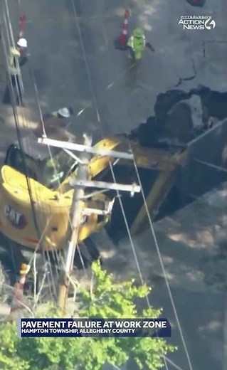 Gaping hole left in road after pavement failure in Allegheny County