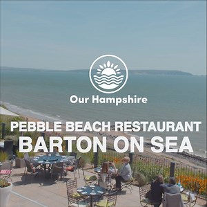 Tag a friend you are going to take here when normality resumes 👋 Coastal dining with stunning views in #ourhampshire 😍 A hidden gem to bookmark for a future trip on the County's coast, you will find Pebble Beach Restaurant at the bottom of the New Forest perched on a clifftop at Barton on Sea. | Our Hampshire and beyond