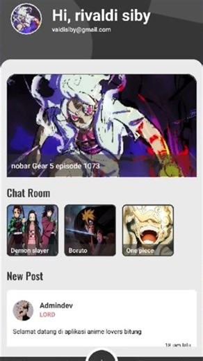 review project app forum anime lovers yang sudah di deploy ke playstore