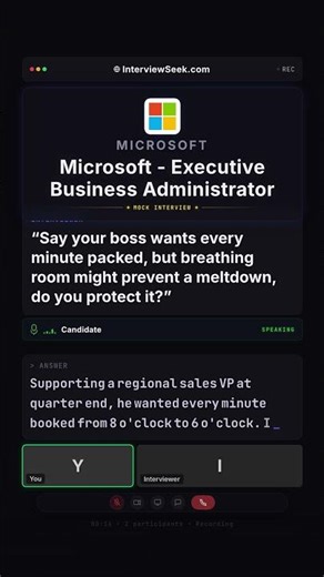 Microsoft Executive Business Admin Interview Question: Protect Buffer Time
