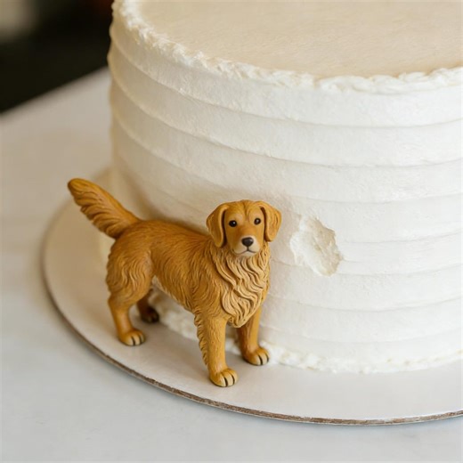 Custom Polymer Clay Dog Wedding Cake Topper, Golden Retriever Figurine, Pet Memorial Ornament - Etsy