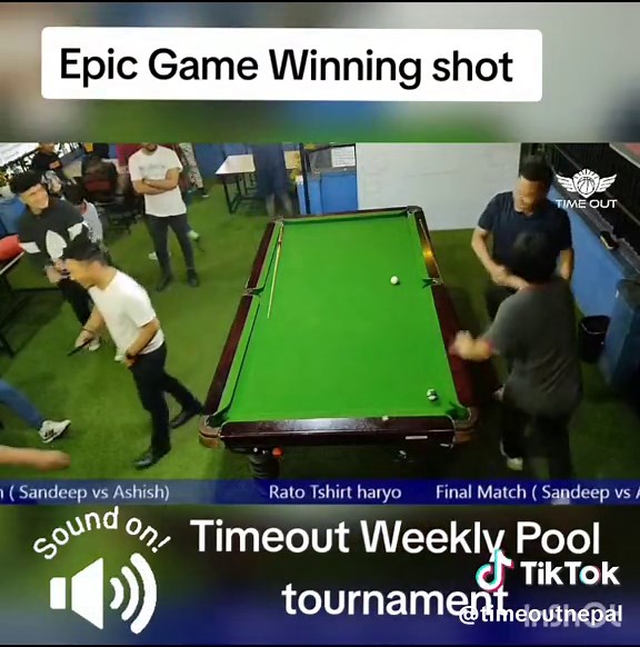 Epic Game Winning Shot at Timeout Weekly Pool Tournament
