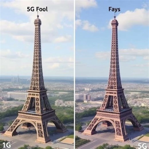 Architecture in 1G vs 5G: Eiffel Tower Reshaping for 5x Gravity #shortvideo #viralvideo #subscribe