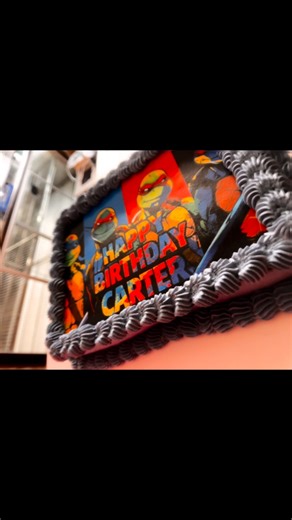 My LAST cake of 2025!!! 1/4 Vanilla sheet Cake Ninja Turtle themed!!! | Olivia’s Market & Bakehouse