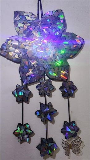 DIY Wall Hanging Decor Using Old CD✨ #diy #artandcraft #wallhangingcraftdecor #cdcraft #trending