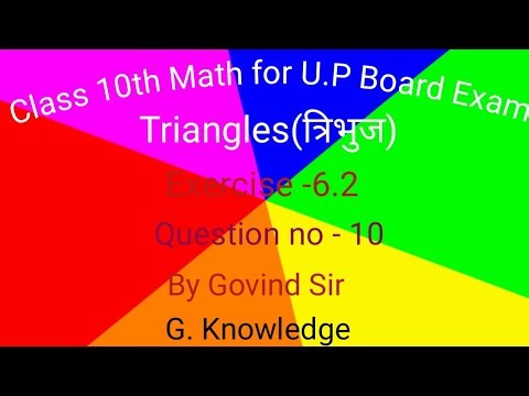 Triangles Class 10th Math Exercise -6.2 Question no - 10 by Govind Sir