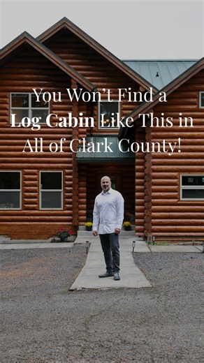 You won’t find a log cabin like this in all of Clark County 🌲 This 5-acre property really is stunning, complete with a custom 3,056 sq ft log home designed for peaceful living. With 4 bedrooms, 3.5 baths, vaulted ceilings, exposed beams, and a massive covered deck, it’s a true PNW dream home 🏡✨ Comment CABIN for all the details 😍 | The Eisenhauer Team