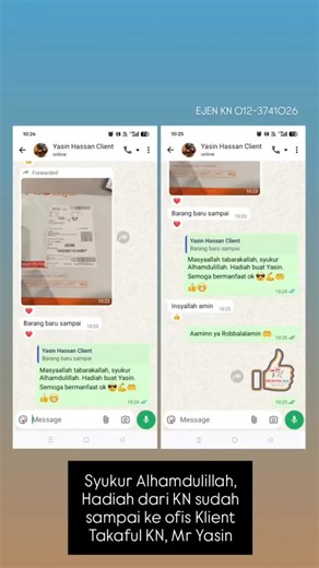 SYUKUR ALHAMDULILLAH Parcel hadiah dari KN buat Klient Takaful KN sudah sampai ke ofisnya pada pagi tadi. Semoga bermanfaat buatmu, Mr Yasin 🤲 Terima kasih kerana masih mencarum bersama PruBSN Takaful dan mendokong kerjaya Ejen KN 💪 Pos Laju Malaysia, terima kasih sbb semua parcel Hadiah KN buat Klients Takaful KN, sampai sempurna 👍 EJEN KN Prudential BSN Takaful 012-3741026 #alhamdulillah #sncdiamond #kualaterengganu #ejentakaful #takaful | Hashim KN