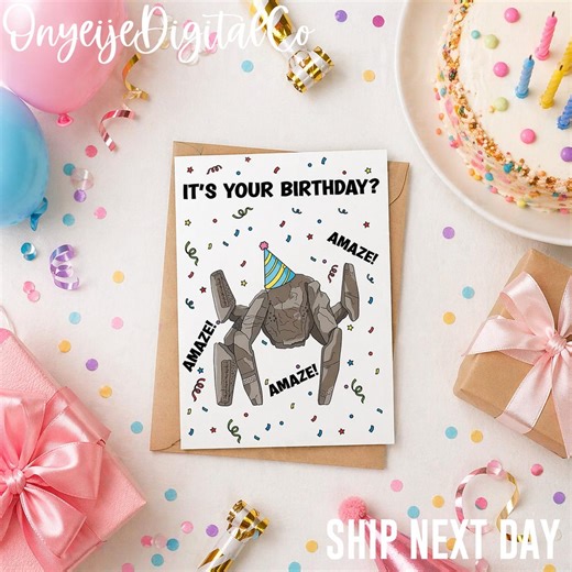 It's Your Birthday Rocky the Alien Birthday Card, Project Hail Mary Fan Art, Sci Fi Fandom - Etsy