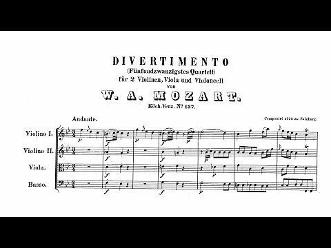 Mozart: Divertimento in B-flat major, K. 137/125b (with Score)
