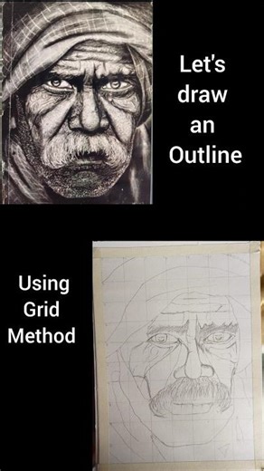 outline using grid method #outlinetutorial #drawing #art #pencildrawing