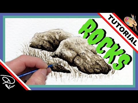 Paint ROCKS That Look Realistic #1 (Real-Time WATERCOLOR Tutorial)