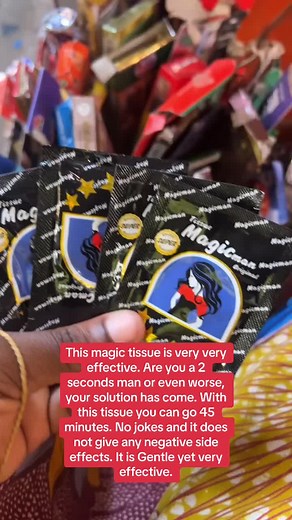 This magic tissue is very very effective. Are you a 2 seconds man or even worse, your solution has come. With this tissue you can go 45 minutes. No jokes and it does not give any negative side effects. It is Gentle yet very effective.#fypシ゚viral🖤tiktok #foryou #spiritualtiktok #foryou