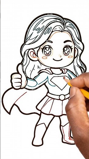 How to Draw Superman Girl (Superwoman) Easy for Kids | Step by Step Drawing & Coloring #drawing