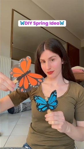 Εύκολη κατασκευή για δοκιμάσεις με τα παιδάκια σου🦋 #teachers #moms #kidscrafts #springcrafts #diy