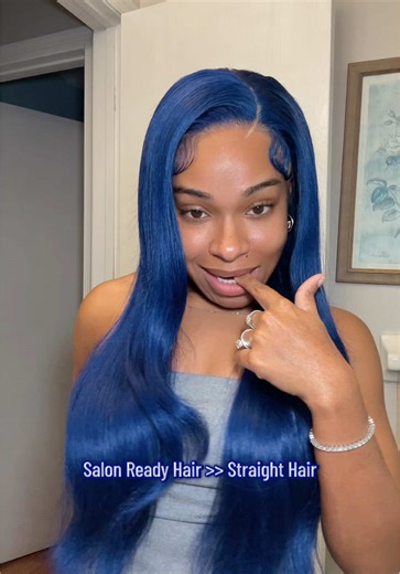 Salon Ready Dark Blue Straight Hair Wig Review