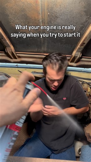 Dustin Hallinan and John Brito on Instagram: "So that’s what it’s saying #classiccars #cars #racecar #mechanic #oldschool"