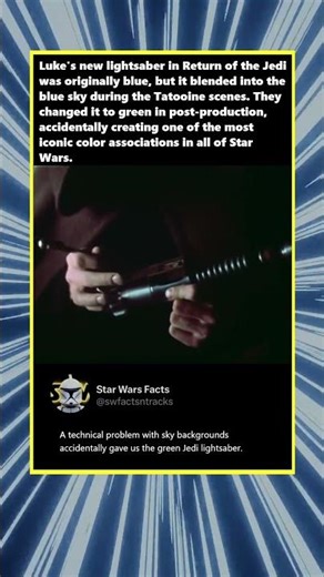 Luke's lightsaber was supposed to be blue #starwars #starwarsfacts #lore #shorts
