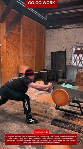 Manual Log Cutting Saw System for Timber Processing and Firewood Preparation in Woodworking Workshop